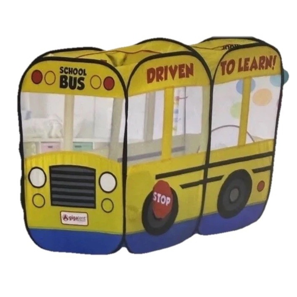 School Bus Pop Up Play Tent By Gigatent for Kids Boys & Girls Indoor NEW